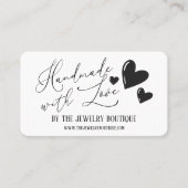 Handmade with Liebe Hearts Script Etsy Zuhause Cra Visitenkarte (Vorderseite)