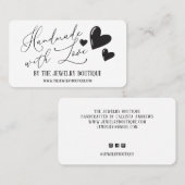 Handmade with Liebe Hearts Script Etsy Zuhause Cra Visitenkarte (Vorne/Hinten)