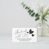 Handmade with Liebe Hearts Script Etsy Zuhause Cra Visitenkarte (Stehend Vorderseite)