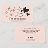 Handmade with Liebe Hearts Script Etsy Zuhause Cra Visitenkarte (Vorne/Hinten)