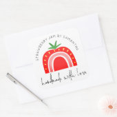 Handmade with Liebe Strawberry Jam Rainbow Script Quadratischer Aufkleber (Umschlag)