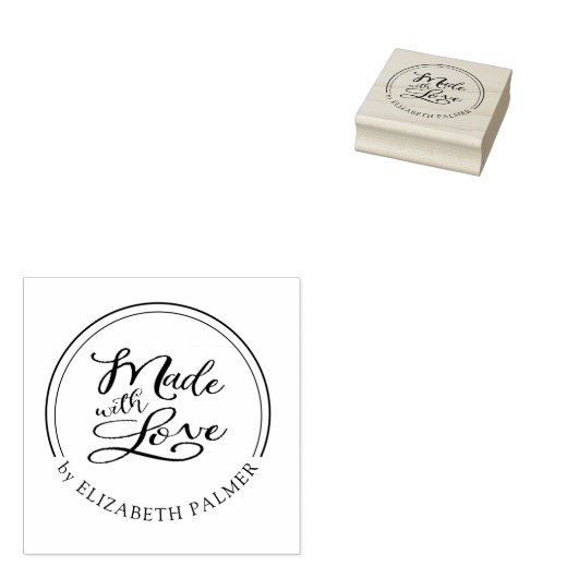 Handmade with Liebe Whimsical Script Product Brief Gummistempel (Stempel)