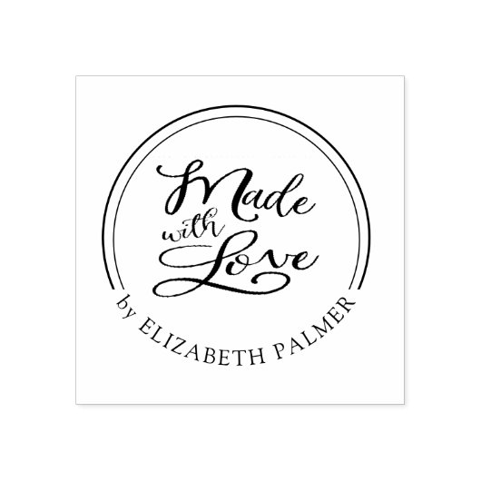 Handmade with Liebe Whimsical Script Product Brief Gummistempel (Prägung)