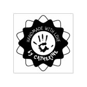 Handmade with love by (custom name) gummistempel (Prägung)