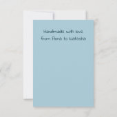 Handmade With Love Cat Knitting Blue Graphic Card Dankeskarte (Rückseite)