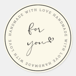 Handmade With Love Circle Sticker 