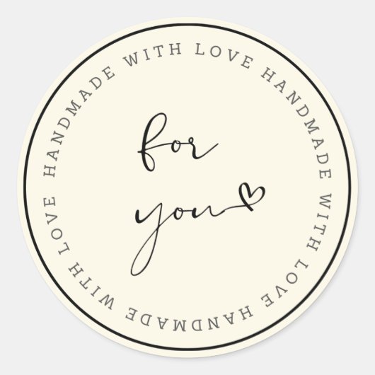 Handmade With Love Circle Sticker (Vorderseite)
