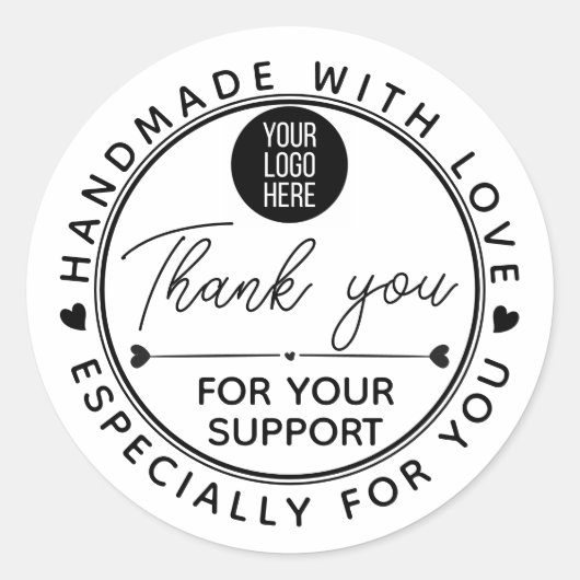 Handmade With Love Circle Sticker – Logo (Vorderseite)