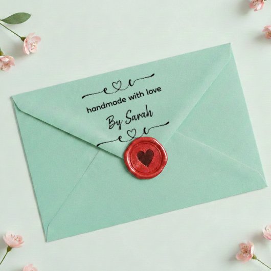 Handmade With Love Custom Name Label Stamp Permastempel