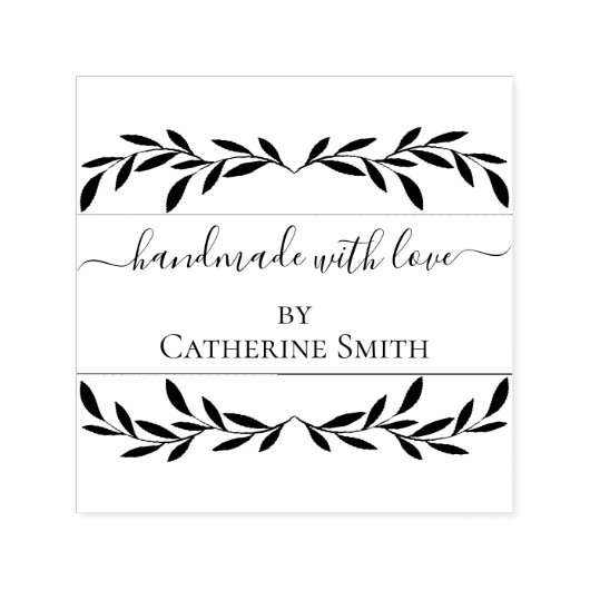 Handmade with Love flower Rubber Stamp Permastempel (Design)