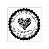 Handmade With Love Heart Thank You Personalized Gummistempel (Prägung)