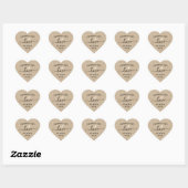 Handmade with love hearts custom name Kraft look Herz-Aufkleber (Blatt)