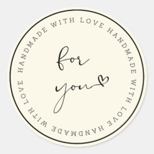 Handmade With Love Kreisaufkleber  Runder Aufkleber