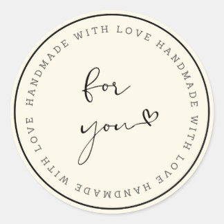 Handmade With Love Kreisaufkleber Runder Aufkleber
