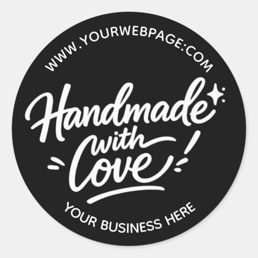 Handmade With Love Packaging Sticker (Vorderseite)