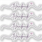 Handmade With Love Purple Small Business Packaging Aufkleber (Vorderseite)