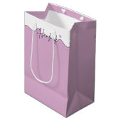 Handmade With Love Purple Small Business Packaging Mittlere Geschenktüte (Vorderseite Schrägansicht)