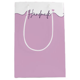 Handmade With Love Purple Small Business Packaging Mittlere Geschenktüte