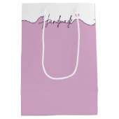 Handmade With Love Purple Small Business Packaging Mittlere Geschenktüte (Rückseite)