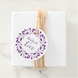 Handmade with Love Quote Design in Purple Geschenkanhänger