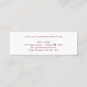 Handmade with Love Quote for Artisans Items in Red Mini Visitenkarte (Rückseite)