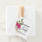 Handmade with Love Quote on Floral Garland Geschenkanhänger (Beispiel)
