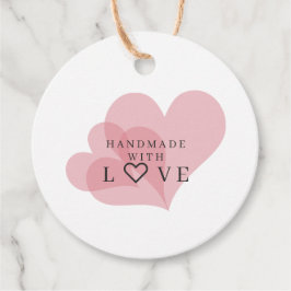 Handmade with Love Quote on Transparent Hearts Geschenkanhänger