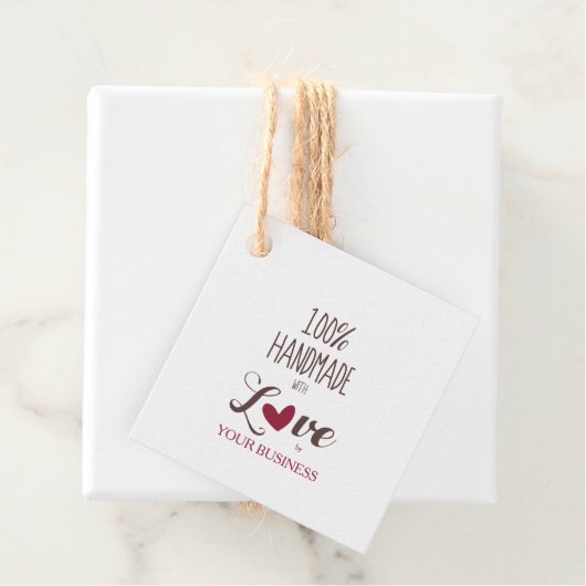 Handmade with Love Quote with Heart im Netz Design Geschenkanhänger (Beispiel)