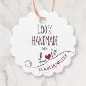Handmade with Love Quote with Netz Heart Geschenkanhänger (Rückseite)
