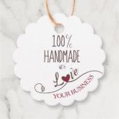 Handmade with Love Quote with Netz Heart Geschenkanhänger (Vorderseite)