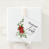 Handmade with Love Quote with Poinsettias Geschenkanhänger (Beispiel)