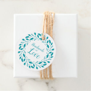 Handmade with Love QuoteDesign in Aquamarine Geschenkanhänger