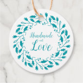 Handmade with Love QuoteDesign in Aquamarine Geschenkanhänger (Vorderseite)