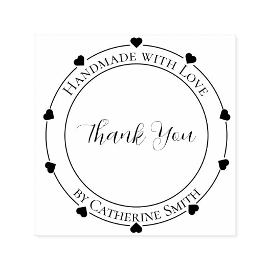 “Handmade with Love” Rubber Stamp Permastempel (Design)