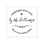 Handmade With Love Rustic Heart & Leaves Wreath Gummistempel (Prägung)