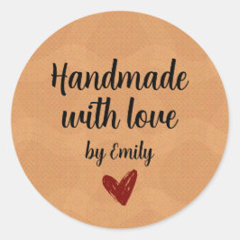 Handmade With Love Small Business Packaging Runder Aufkleber