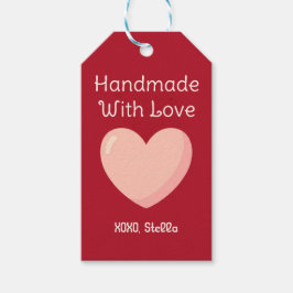 Handmade With Love Valentine Gift Tag Geschenkanhänger