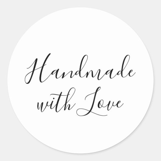 Handmade with Love | White Sticker Label (Vorderseite)