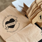 Handmade With Love Your Shop And Name Gummistempel