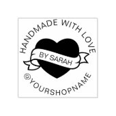 Handmade With Love Your Shop And Name Gummistempel (Prägung)
