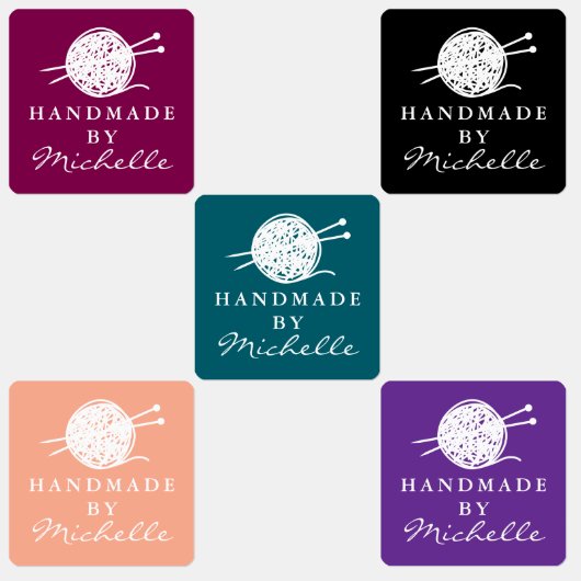 Handmade wool knitting symbol custom DIY clothing Etiketten (Gruppe)