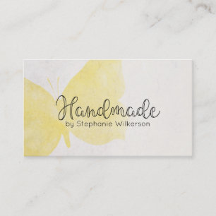 Handmade Yellow Butterfly Business Card Visitenkarte