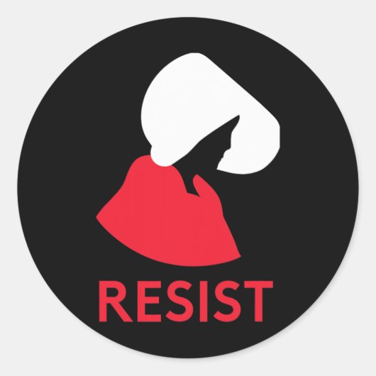Handmaid Resist Feminist Protest Runder Aufkleber (Vorderseite)