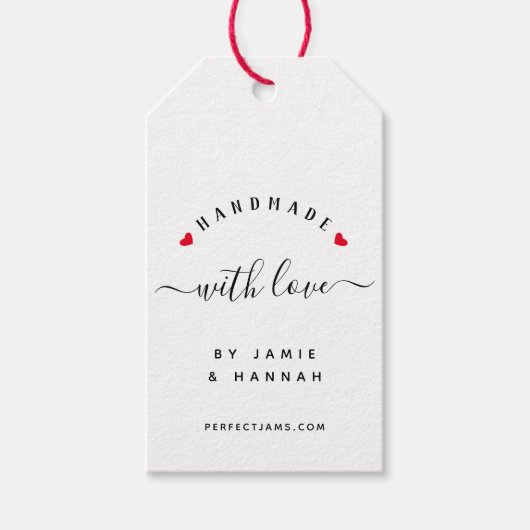 HANDMAL MIT LIEBE Custom Modern Script Kraft Geschenkanhänger (Vorderseite)