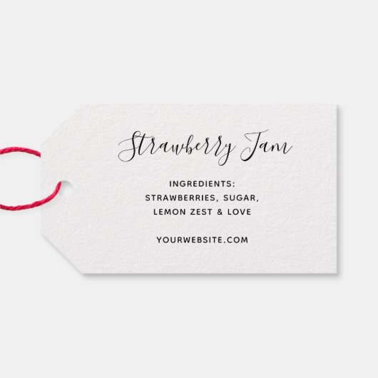 HANDMAL MIT LIEBE Custom Modern Script Kraft Geschenkanhänger (Rückseite Horizontal)