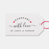 HANDMAL MIT LIEBE Custom Modern Script Kraft Geschenkanhänger (Vorderseite (Horizontal))