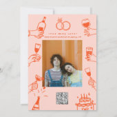 Handmalen von Funky Retro Contemporary Save The Date (Rückseite)