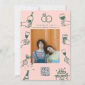 Handmalen von Funky Retro Contemporary Save The Date (Rückseite)