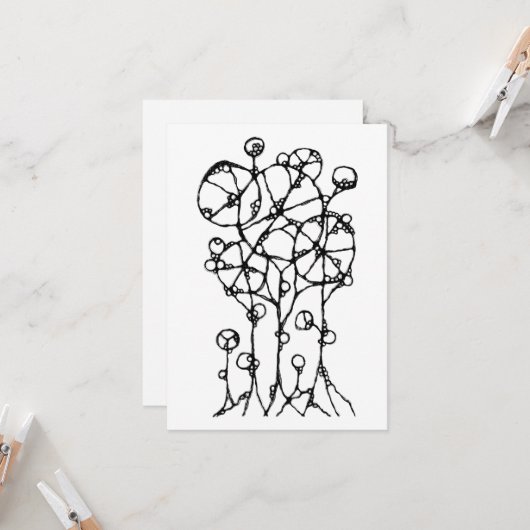 Handmalerei - Abstrakte Baumgruppe 1 Karte (Vorderseite/Rückseite Beispiel)