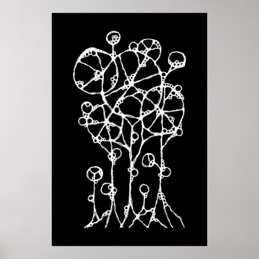 Handmalerei - Abstrakte Baumgruppe 2 Poster (Vorne)